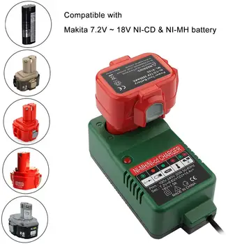 

NI-CD NI-MH Battery Charger for Makita 7.2V 9.6V 12V 14.4V 18V 6010D 6261D 6226DWE 6270D 6270DWE 6271D 6271DWE Replacement