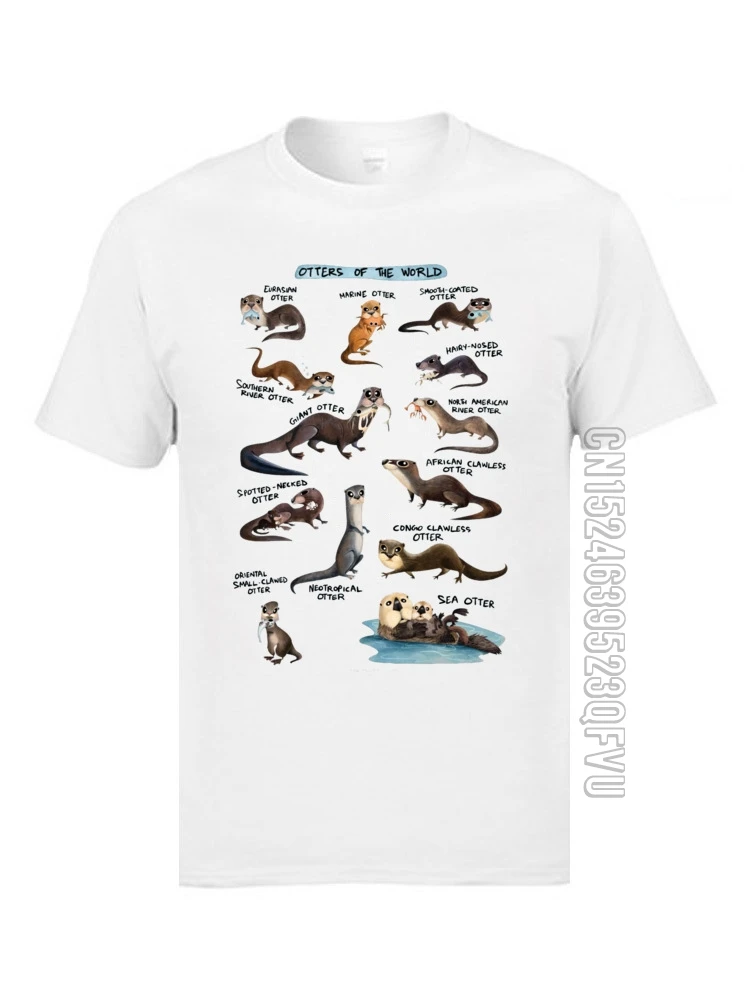 Футболка Otters of the World Top летняя футболка из 100% хлопка с круглым вырезом и забавным
