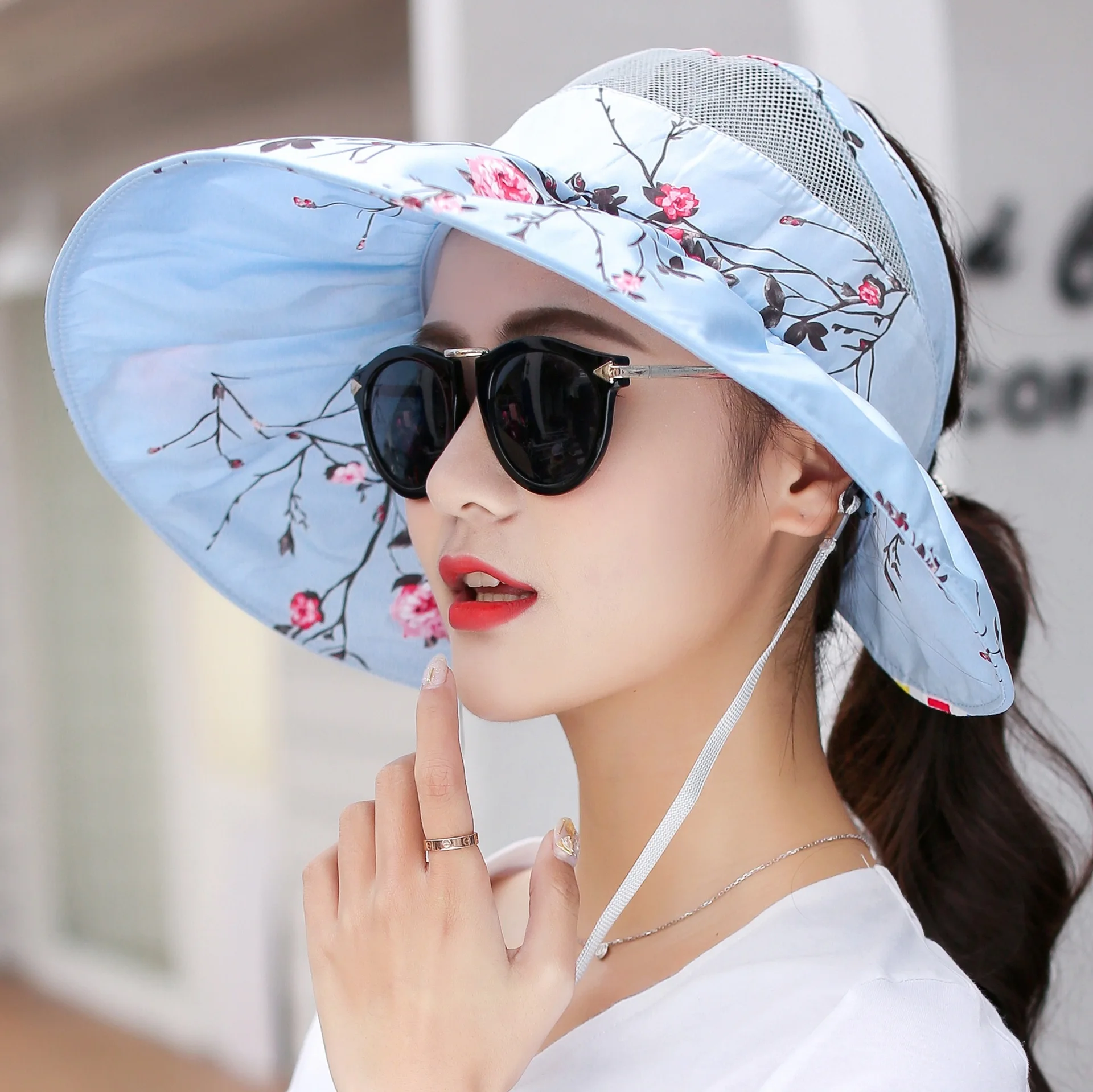 Folding sunshade peaked cap Panama hats for women's hats Spring