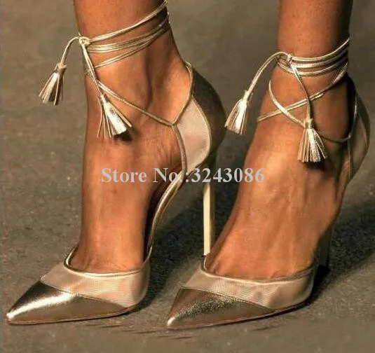 gold-color-cross-tied-stiletto-heel-pumps-women-sexy-mixed-color-net-tassels-single-shoes-lady-fashion-party-shoes-dropship