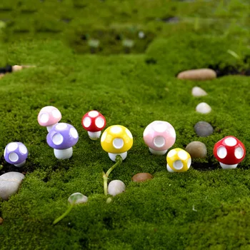 

10 Pcs Garden Ornament Mini Decorations Mushroom Resin Crafts Mushrooms Terrarium Figurines Fairy Garden Miniatures On Sale
