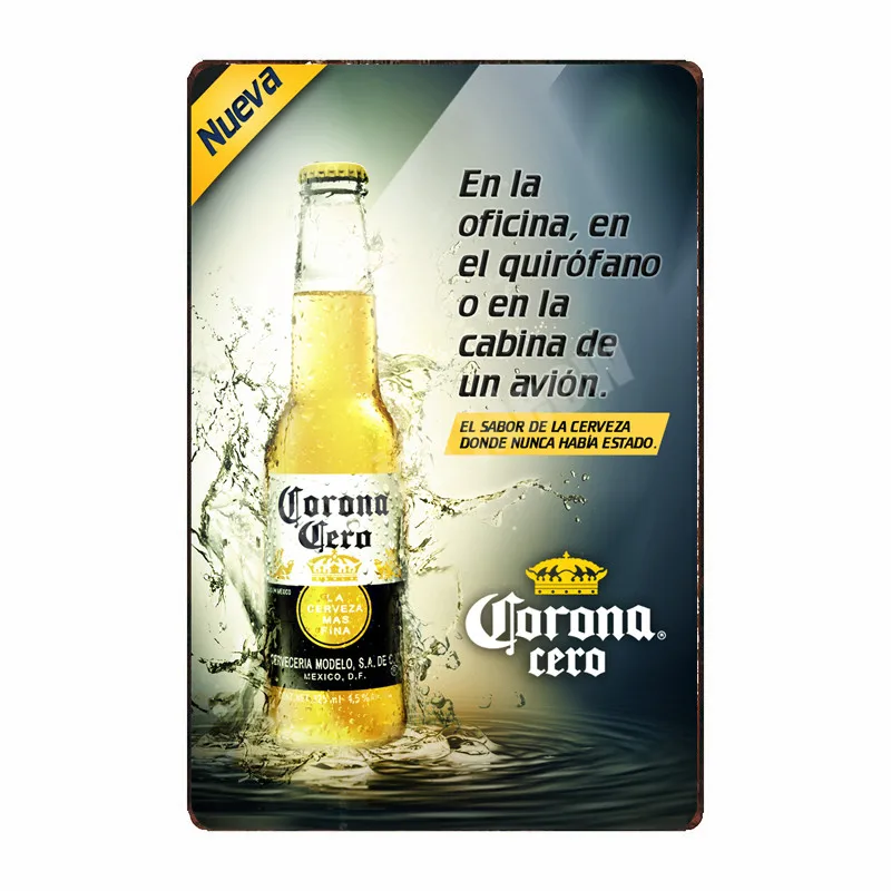 Corona Экстра винтажная металлическая жестяная вывеска Абсолют Дарт живопись виски тарелка ретро стена Паб Бар домашний декор пивная Настенная Наклейка MN118 - Цвет: F