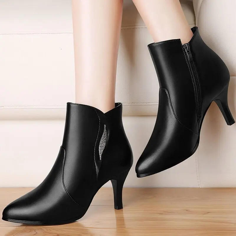 

Marderee Free Shipping Women's Shoes 2020 With Martin Boots Woman Increase Down Short All-match Boots Rhinestone Fine With Boot