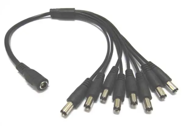 DC от 1 до 8 силовой сплиттер Переходный кабель от 1 до 8 шнур со штырем для камеры видеонаблюдения