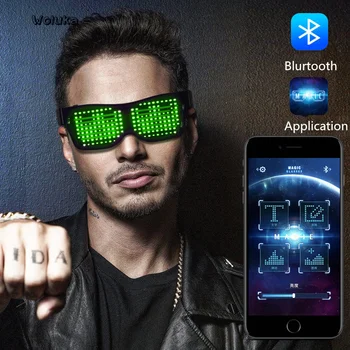 

Application Control Bluetooth Magic DIY Languages Flashing Led Party Glasses Luminous Eyewear Christmas Concert Light CD50 W05
