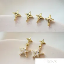 Color-preserving copper plated 18K true gold meteor silver pin earring diy material accessories Color-preserving copper plated 18K true gold meteor silver pin earring diy material accessories