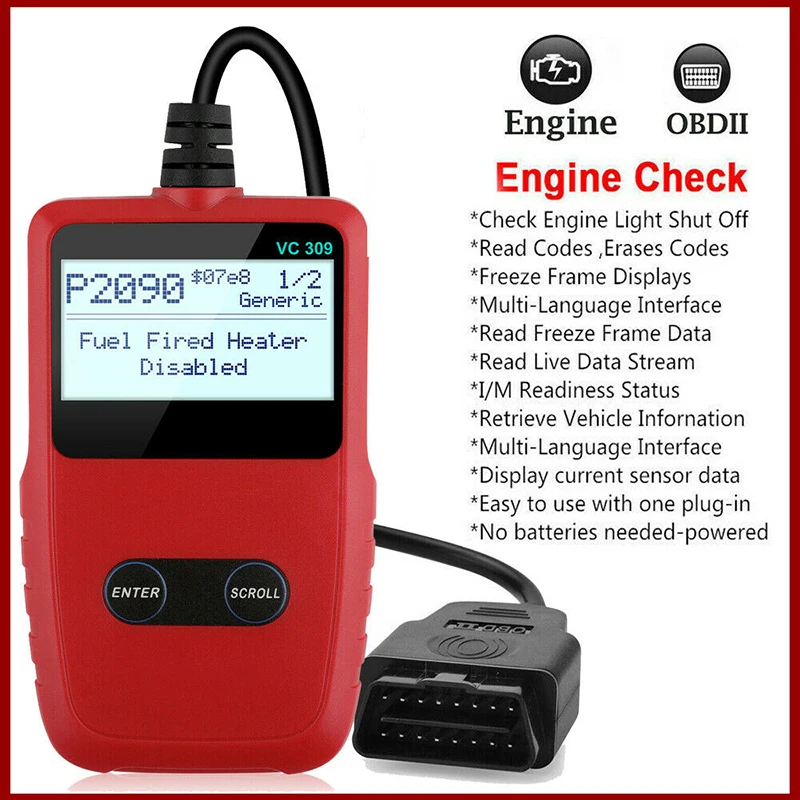 

For Universal Automobile Car 1pc VC309 O-BD2 Code Reader High Quality Cars Auto Diagnostic Scanner Tool Mayitr