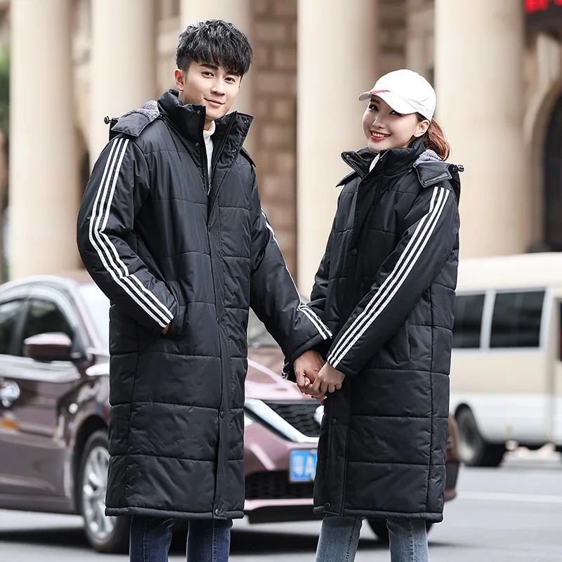

Winter Football Winter Training over-the-Knee X-long Sports Cotton Coat Overcoat Long Jacket plus Velvet Thick Outdoor Men And W