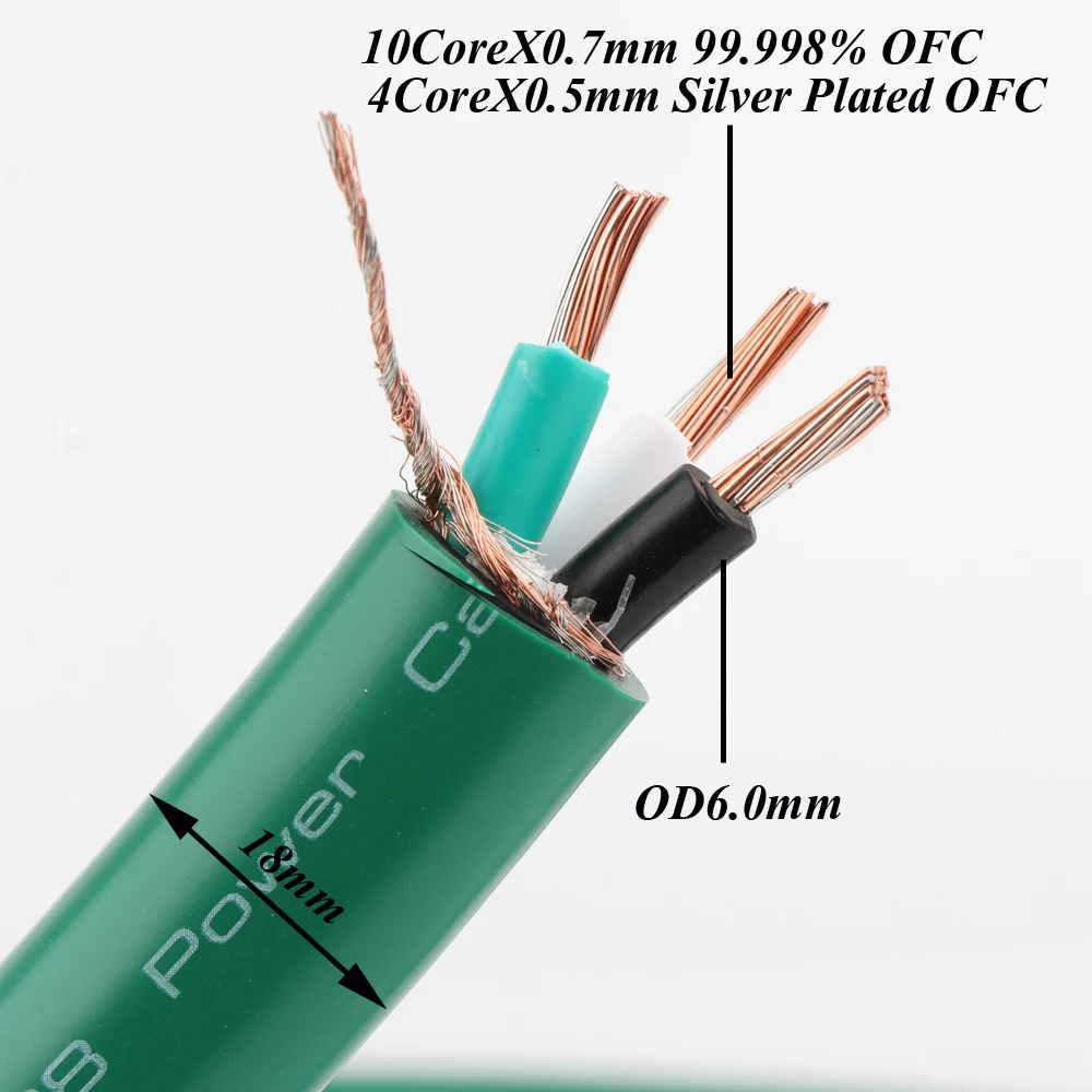 Hi-end D502 MCINTOSH 2328 5N copper and silver mixed AC power Bulk cable hifi power core audio power cable