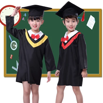 

Kids Boy Class Team Graduation Robe Children Bachelor Gown Girls Performance College School Uniform Party Dress Cosplay Costumes