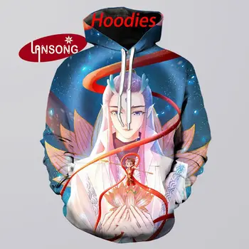 

new hip hop streetwears 3d print hoodies men harajuku anime nezha sweashirts/pants trousers jacket men short homme clothes coat