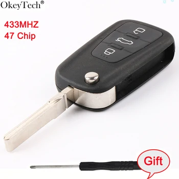 

Okeytech Smart Card Remote Control Key 433MHZ With 47 Chip For MG Ruiteng 3 Buttons Flip Remote Key Free Shipping