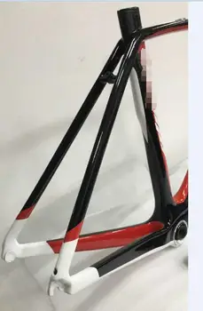 

Supper quality carbon fiber bike frame glossy T1100 taiwan framework white red black color v brakes cycling frameset