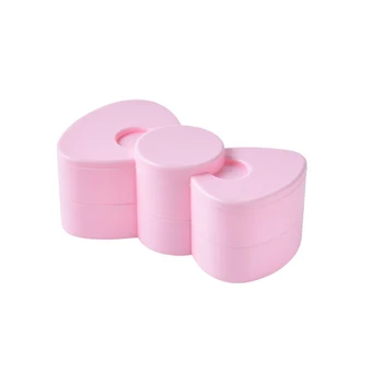 

2 Layers Home Necklace Dustproof Bowknot Shape Desk Decoration Gift Jewelry Storage Box Headwear Earrings 360 Degree Rotatable