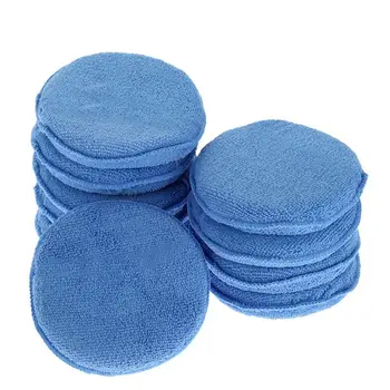 

New Microfiber Wax Applicator 12pcs Car Cleaning Polish Wax Foam Sponge Polishing Sponge, Blue
