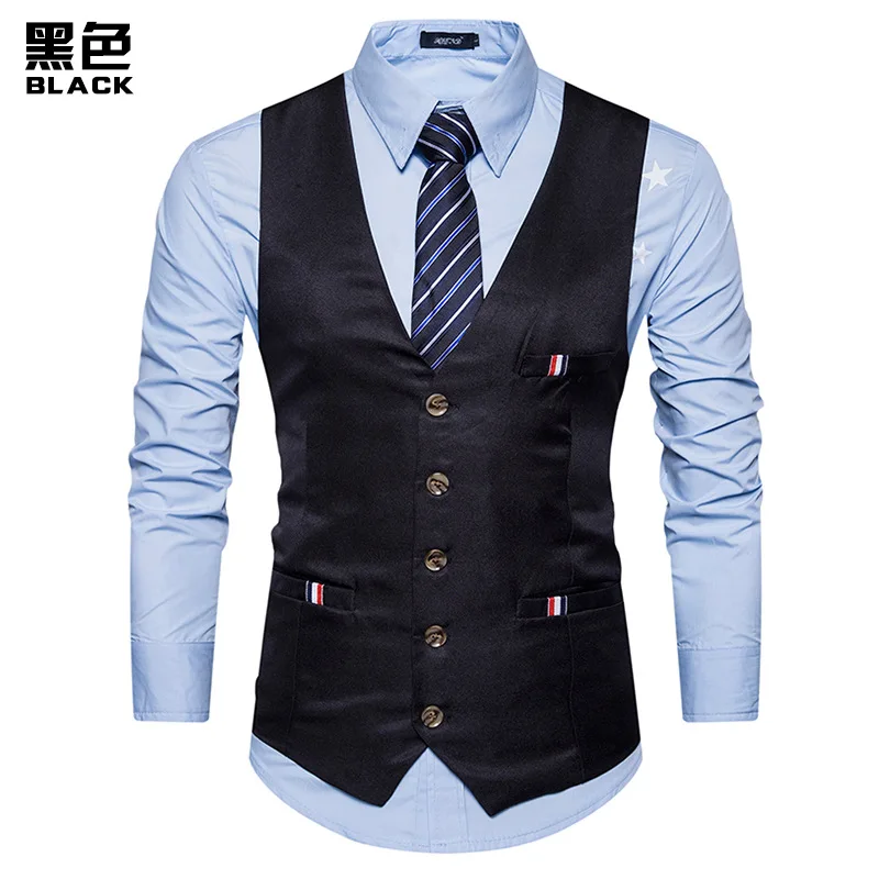 New Style British-Style Suit Waistcoat Men Versitile Casual Business Formal Wear Waistcoat