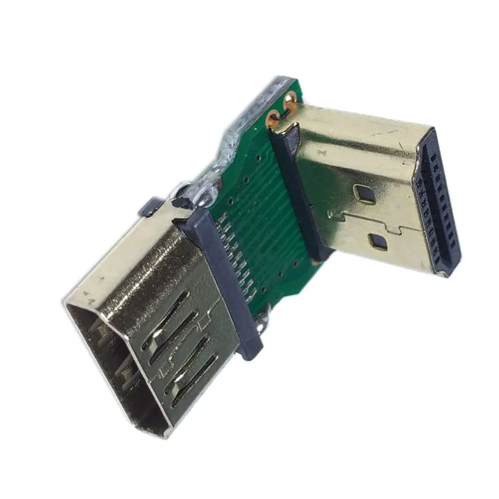 PCB HD 호환 여성 직각 커넥터 어댑터 90도 Extender 1080P HDTV 도매 Dropship