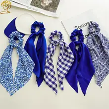 

Fashion Print Bow Scrunchies Hair Ribbon for Women Ponytail Scarf Sweet Elastic Hair Band Girls Hair Ties Hair Accessories Gifts