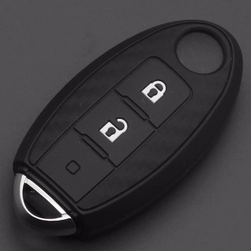 10 шт. для Nissan X-Trail 370Z Cube Micra Qashqai Juke Leaf Tiida Cube Quest Versa 2/3 кнопки карбоновый силиконовый чехол для ключей от машины