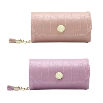 

Travel Jewelry Organizer, Portable Leather Jewelry Roll for Travel, Mini Size & Light Weight Jewelry Storage Organizer Bag for D