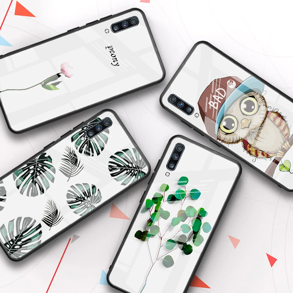

Glass Case For Samsung Galaxy A20 A 20 A 20A Case Cover Lovely Pattern Shell For Samsung A70 A20 A50 A30 A10 M10 A70 2018 Fundas