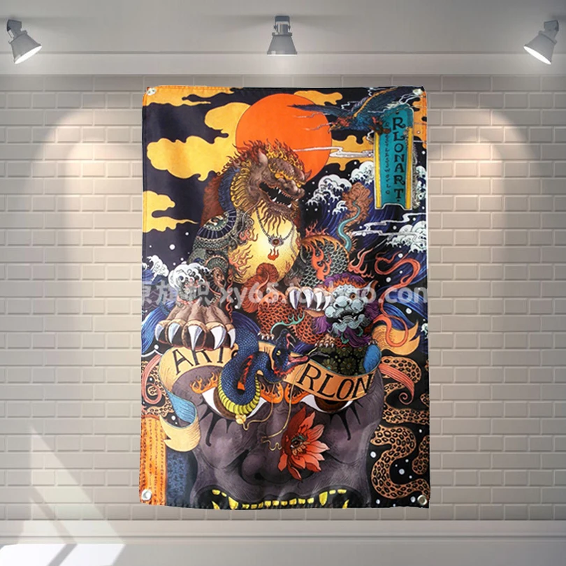 

"RLONART" Large music festival Party background decoration poster banner hanging painting cloth art 56X36 inches