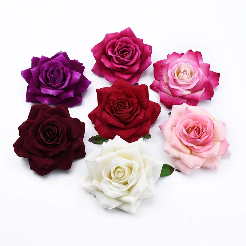50PCS 10CM Große Rosen Künstliche Blume Hause Dekoration Weihnachten Kränze Hochzeit Braut Zubehör Freiheit Headwear Brosche