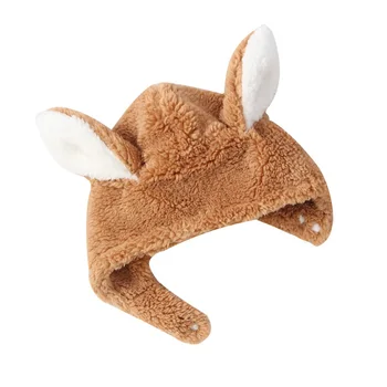 

Big Ears Baby Earflap Hat Lambs Wool Thick Warm Toddler Kids Boys Girls Bonnet Head cap Kid Windproof Solid Skull Cap Super Soft