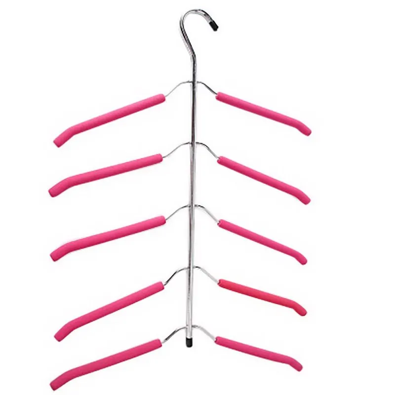 Многослойная форма из нержавеющей стали вешалка для одежды держатель для хранения шкаф для белья сушилка для одежды стеллаж для хранения - Цвет: pink clothes