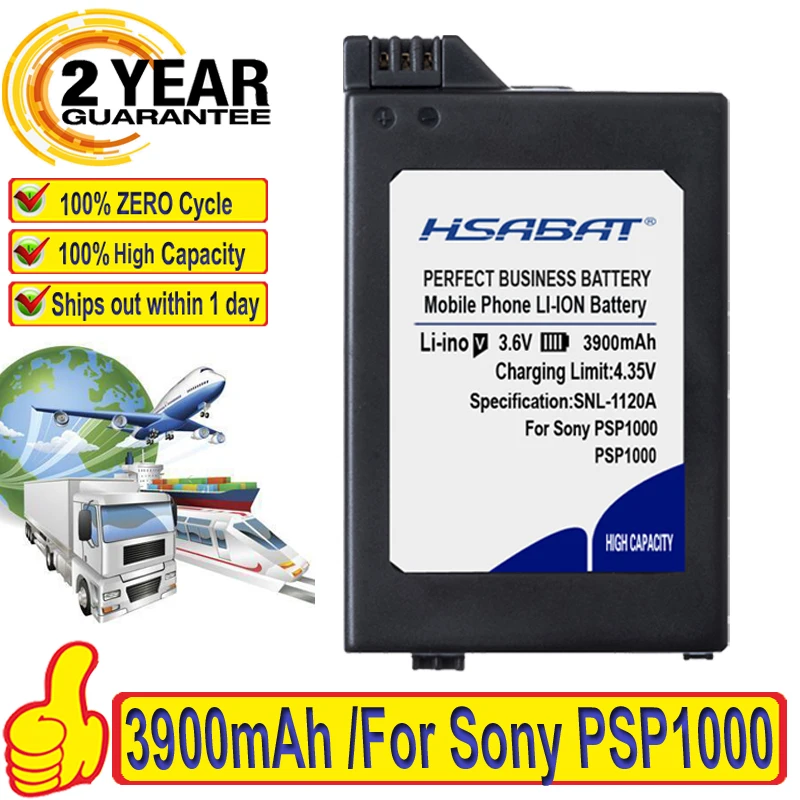 Аккумулятор HSABAT 3900 мАч для Sony PSP1000 100% оригинал | Электроника