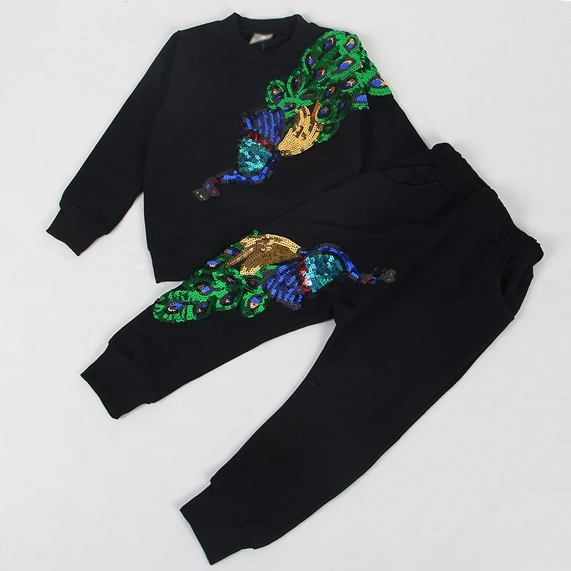Roupas de Inverno Hoodie + Calças Roupas do Bebê dos Miúdos Meninas Outono Manga Longa Ouro Veludo Esportes 2 Pcs Ternos 11 Cheap Conjuntos de roupas