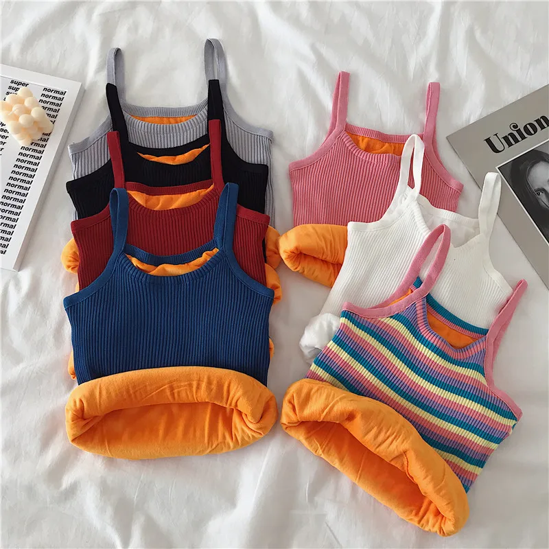 

Plus Size Bra Underwear Thickening and plush T make firm offers knitting small condole sleeveless vest inside warm coat