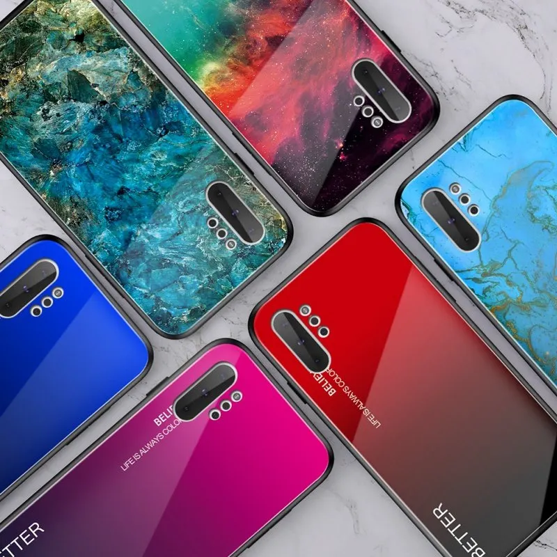 Чехол для samsung Galaxy Note 10 S10 S9 Plus противоударный чехол из закаленного стекла с