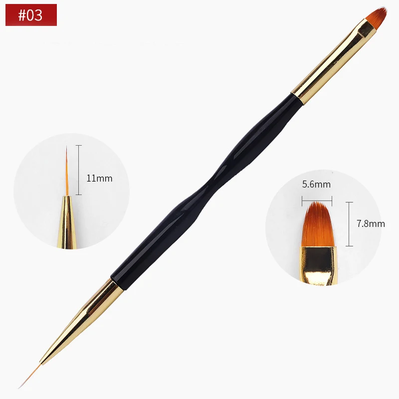 1 шт. черная медная ручка для дизайна ногтей кисти для рисования карандашная ручка для гелевого лака двойная головка инструменты для раскрашивания ногтей