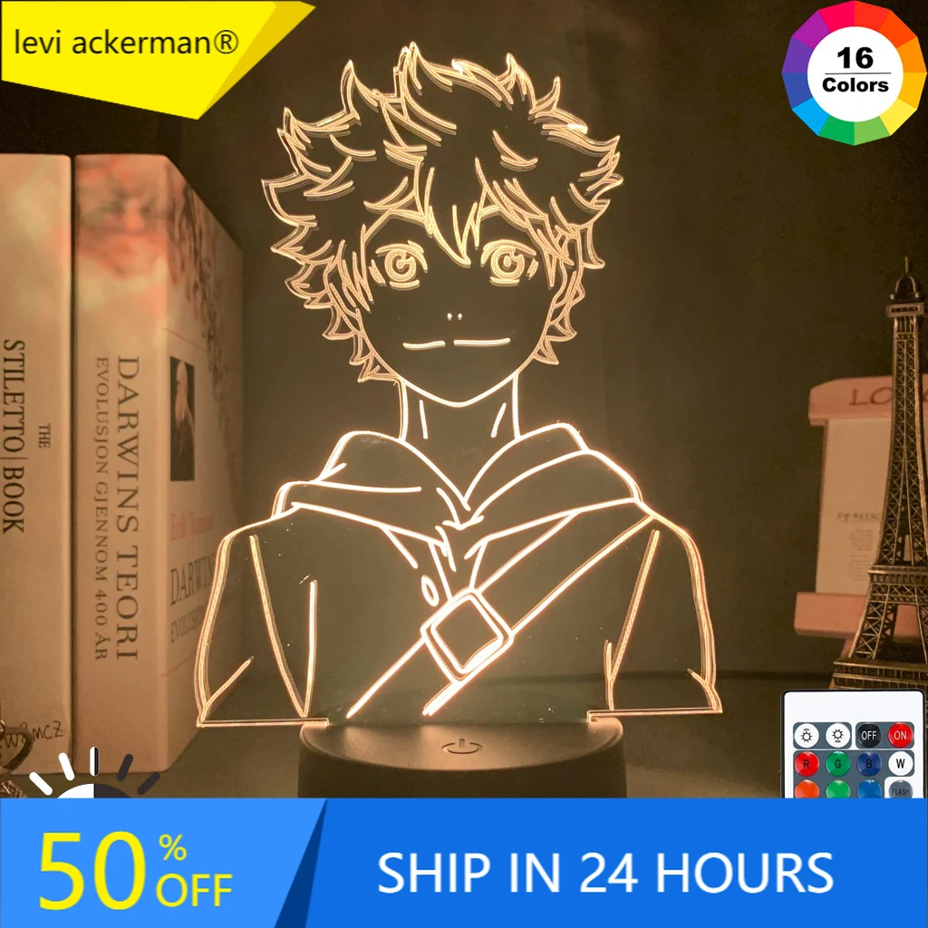 Акриловый светодиодный ночсветильник Аниме Haikyuu Shoyo Hinata фигурка для детской