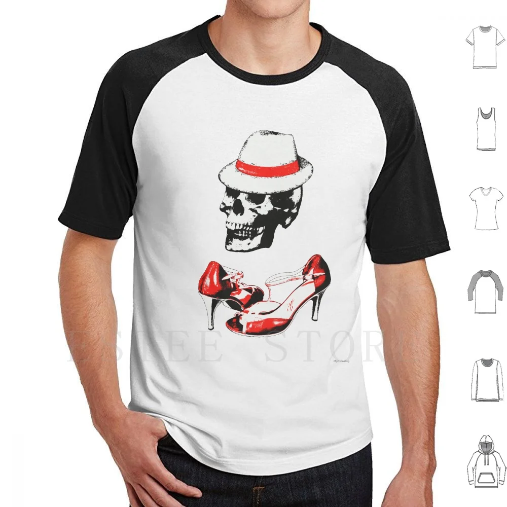 Tango piratas t camisa de algodão dos homens diy impressão tango pirata piratas jolly roger sapatos crânio fedora dança