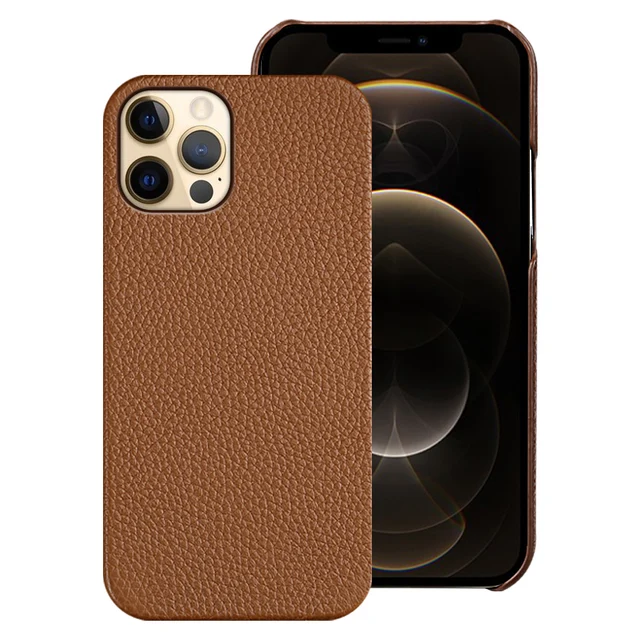 LANGSIDI Cowhide Genuine Leather Phone case for iphone 13 Pro Max 12 13 mini 12 pro max 11 X XS MAX 8 7plus SE Luxury back cover Auburn
