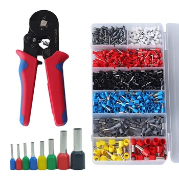 

700-1200Pcs/Box VE Wire Terminal Crimp Connector Insulated Uninsulated Wire End Ferrules And Round Pipe Clamp E0508 E1508 E6012