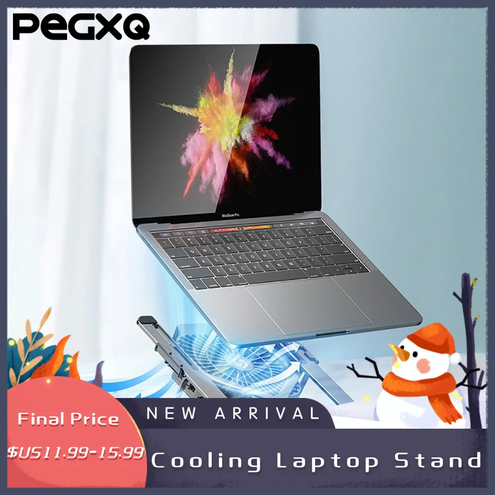 

Premium Foldable Laptop Stand W/Cooling Fan Heat Dissipation For MacBook Air Pro Stand Notebook Holder HP Dell Cooler Holder