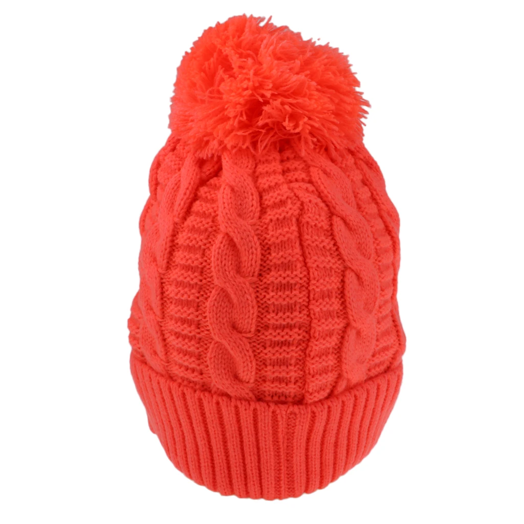 Зимняя теплая вязаная шапка, лыжная шапочка, помпон, шапка, стрейч, зимняя вязаная шапка, вязаная шапочка