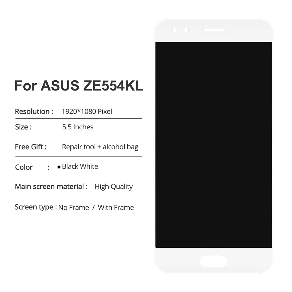ЖК дисплей 5 дюйма Super IPS ZE554KL для ASUS Zenfone 4 сенсорный экран дигитайзер запасные