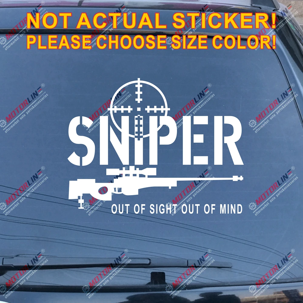 Снайпер вне поля зрения из ума винтовка Наклейка Стикер пистолет автомобиль винил выберите размер и цвет - Название цвета: Белый