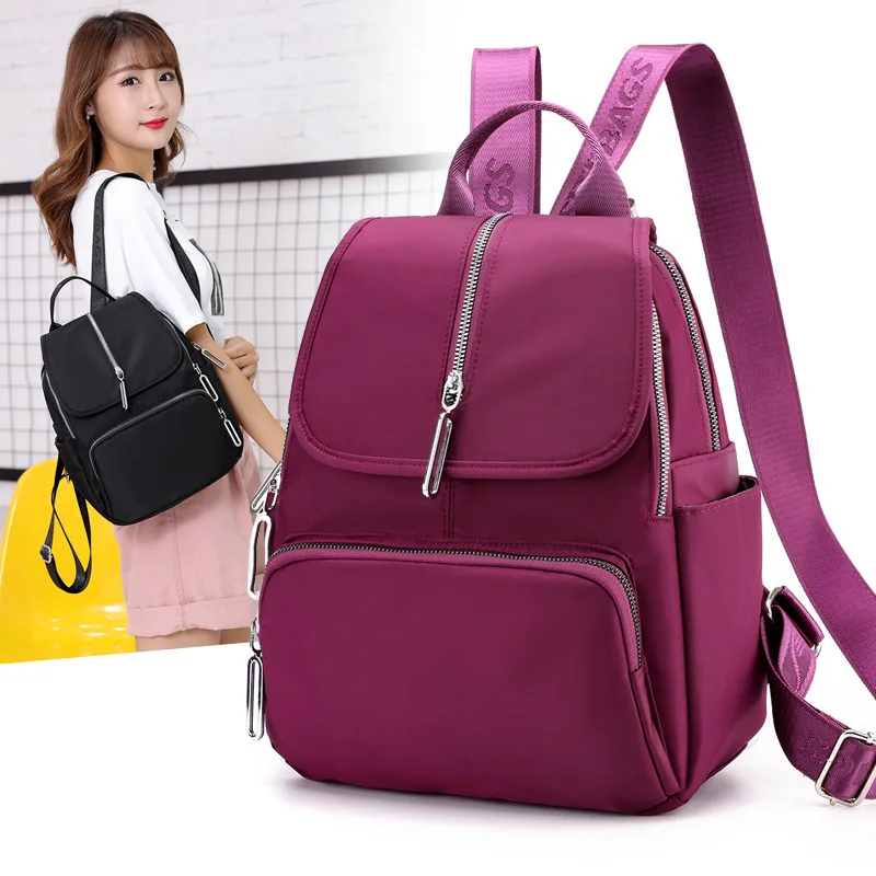 

Simple-Style Large-Volume Backpack Women's Waterproof Nylon Bag Casual Versatile Travel One-Shoulder Handbag