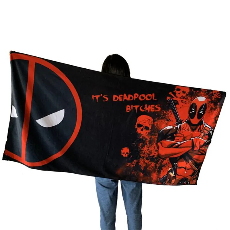 Горячая новинка Marvel Movie Deadpool S.H.I.E.L.D. Банное полотенце косплей реквизит Печать