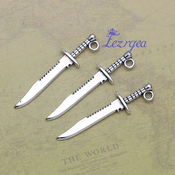 

20pcs/lot--10x43mm, Knife chams, Antique silver plated Weapons Sword charms,DIY supplies, Jewelry accessories