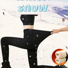 -45 ℃ pantaloni da sci addensati invernali pantaloni da Snowboard da sci all'aperto da donna pantaloni da neve antivento con Leggings caldi in velluto
