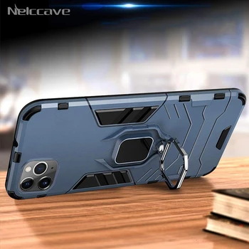 

100 Pieces Ring Holder Rugged Armor Case For Apple iPhone 11 Pro XS Max XR X 8 Plus 7 6 6S Cases Cover Fits Magnetic Car Mount