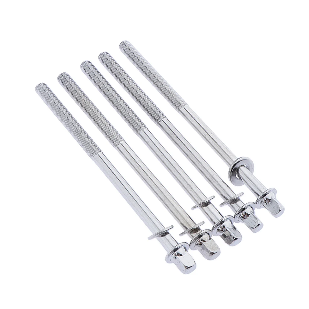 5 X Drum Key Rods Tie Rods With Washers, Stainless Steel, Bass Drum Accessories