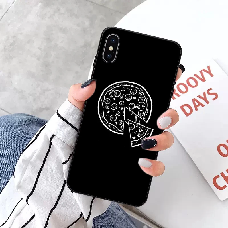 Забавная пицца лучшие друзья чехол для телефона для iPhone X XS MAX XR 11 Pro 7 8 6 6s Plus черная пара Мягкая задняя крышка Funda Shell