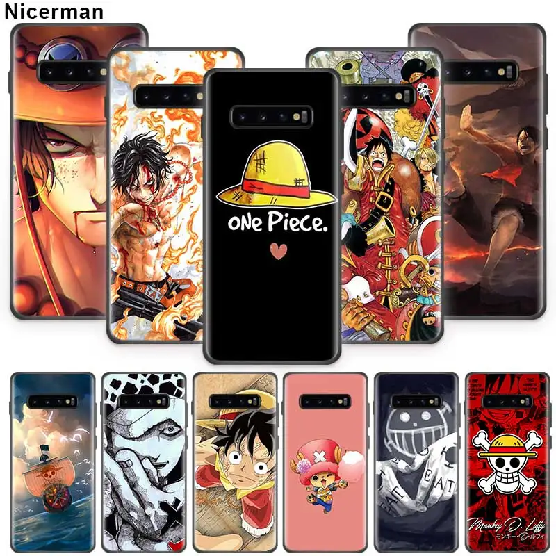 

One Piece Case for Samsung Galaxy S10 5G S9 S8 S7 Plus S10e Note 9 10 8 Soft Black Silicone Cartoon Phone Shell Coque Cages Capa